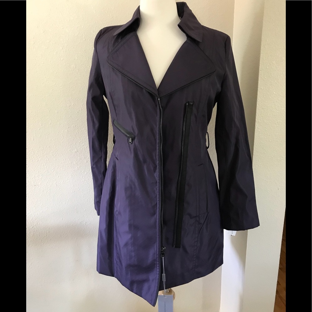 NWT Marc New York Jacket Rain coat Trench PLUM - Picture 1 of 6